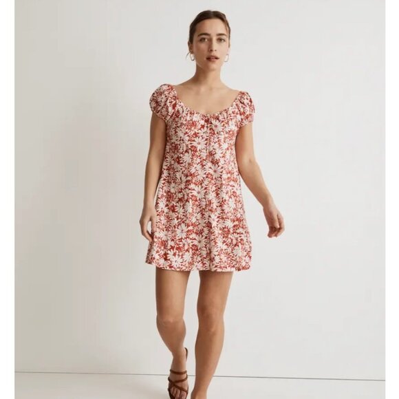 NWT Madewell Marge Button Up Mini Dress in Abstract Flora Sz 10 - Picture 1 of 7